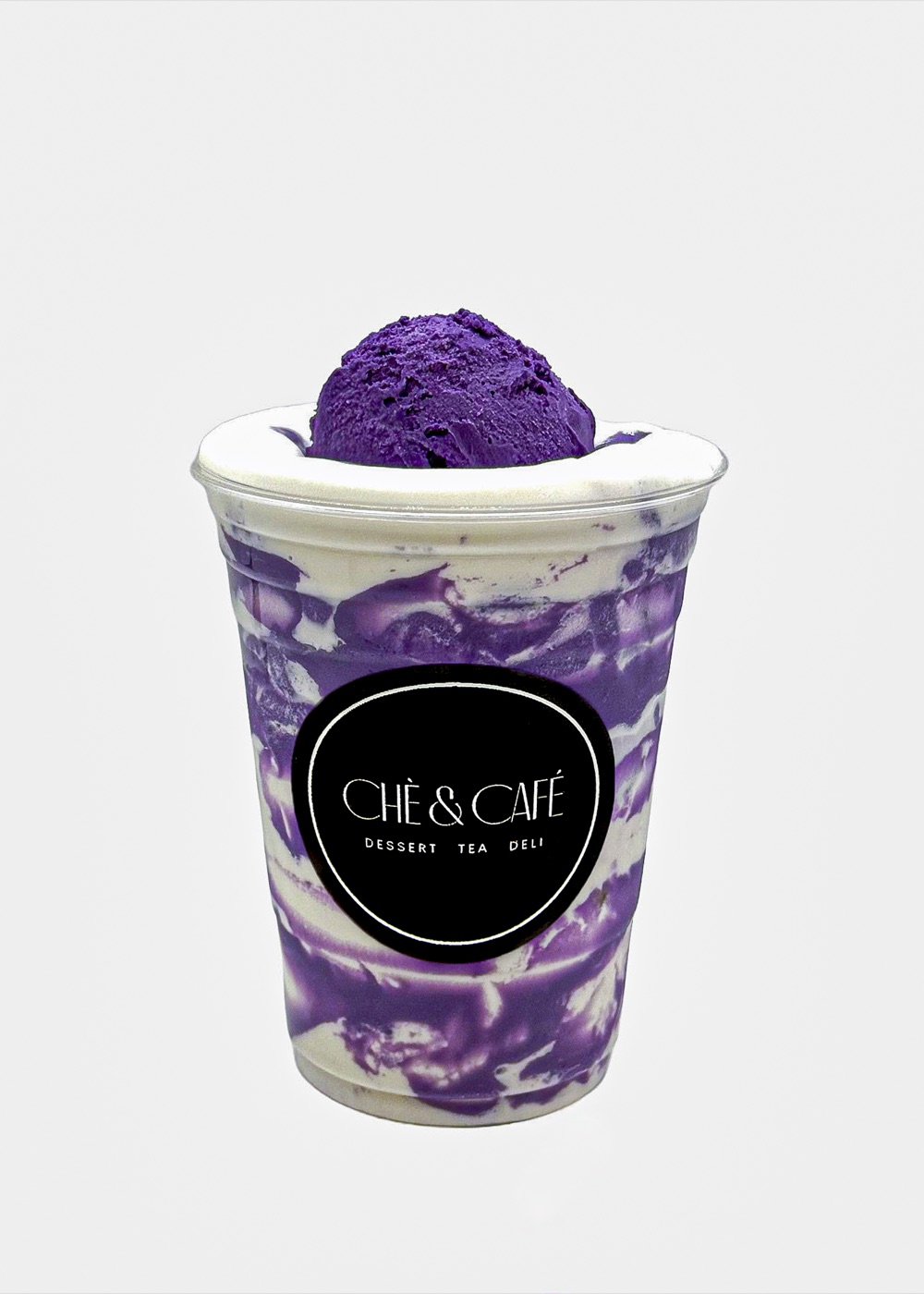 Coconut Milk Tea with Ube Ice Cream, milk teas