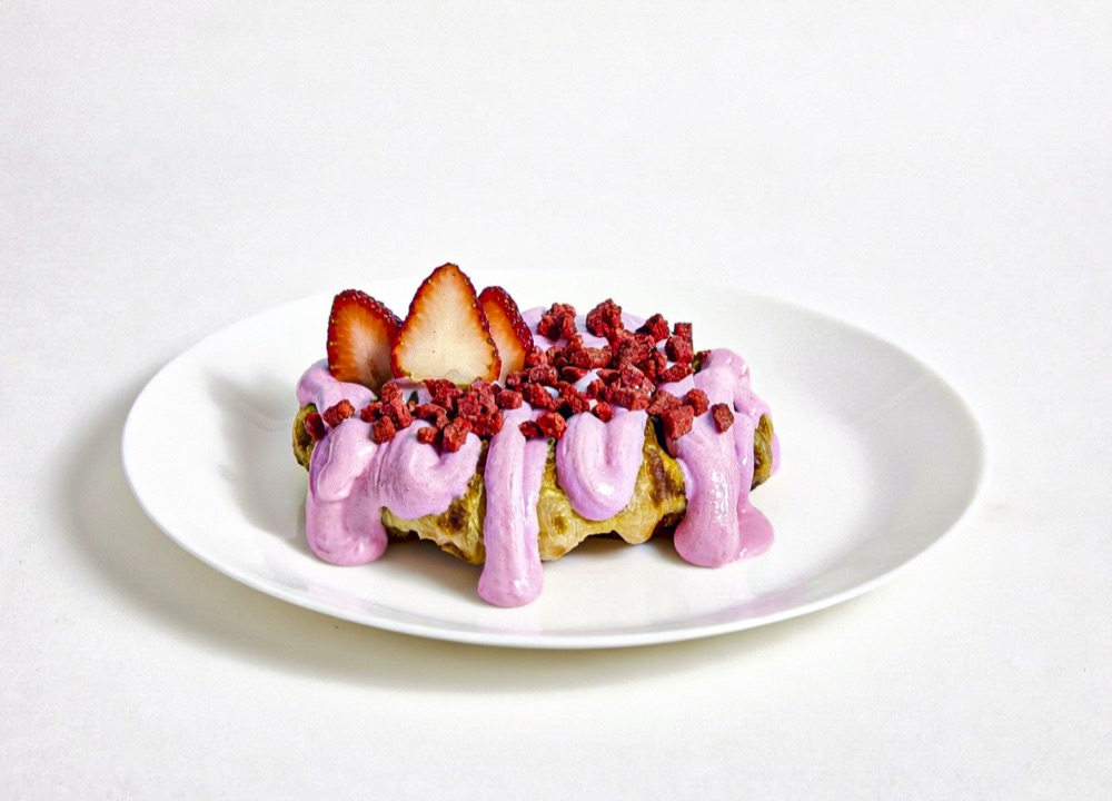 Sakura Strawberry Croffle, waffles & croffles